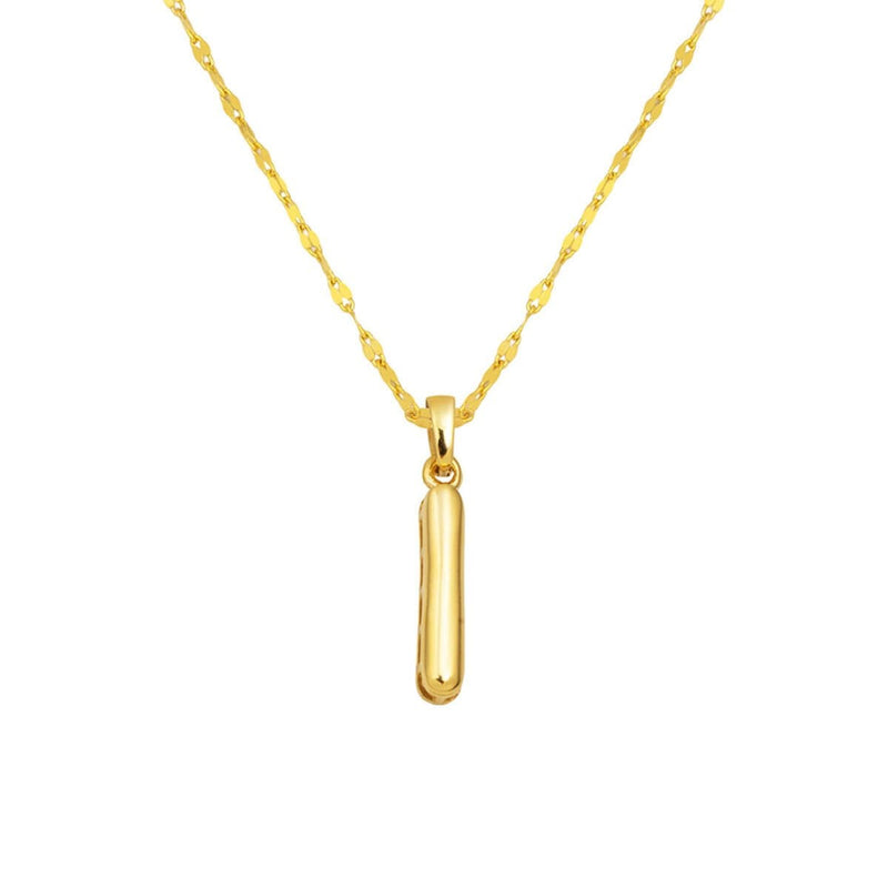 14K Yellow Gold Balloon I Initial Necklace
