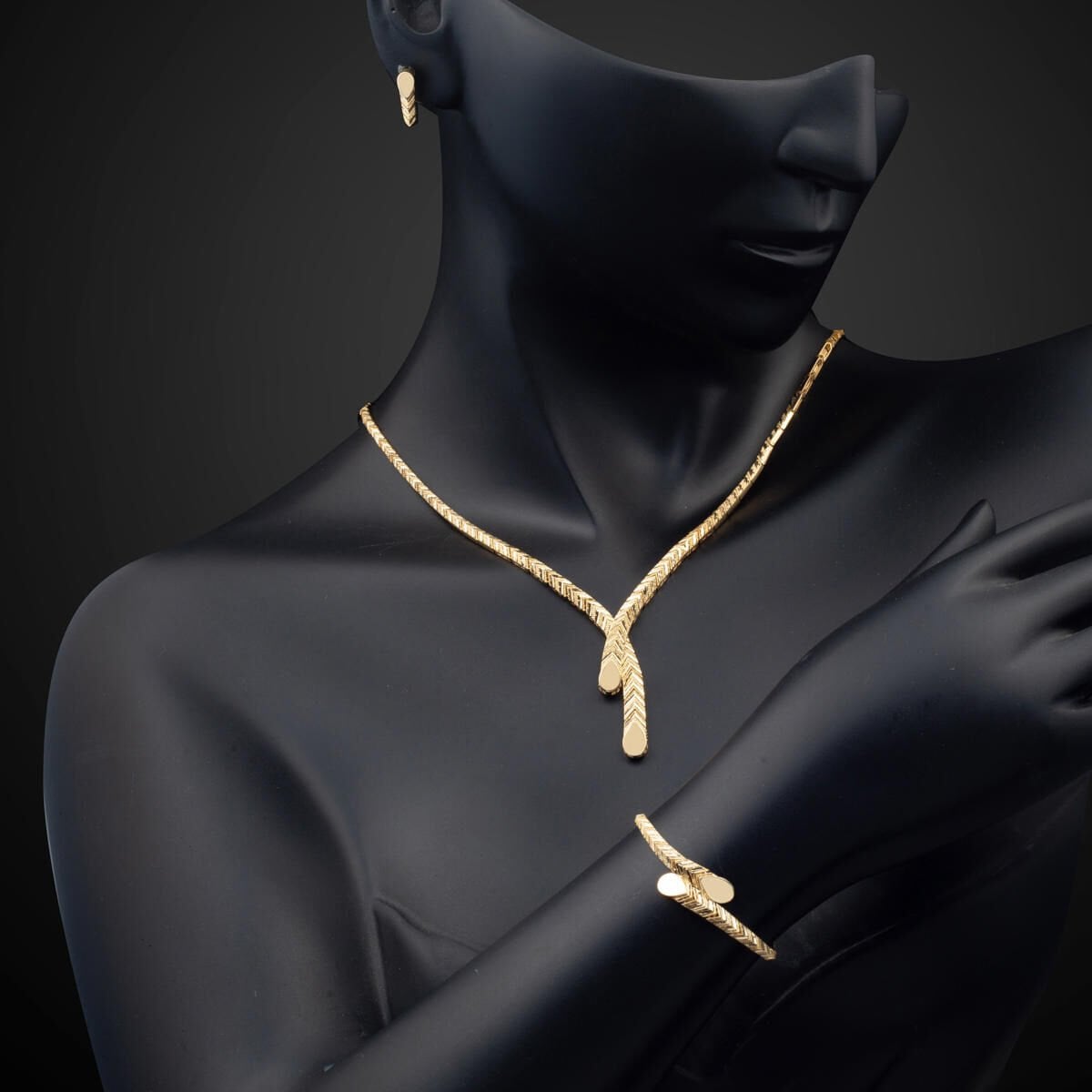 14K Yellow Gold Wheat Jewelry Set (20.89 g)