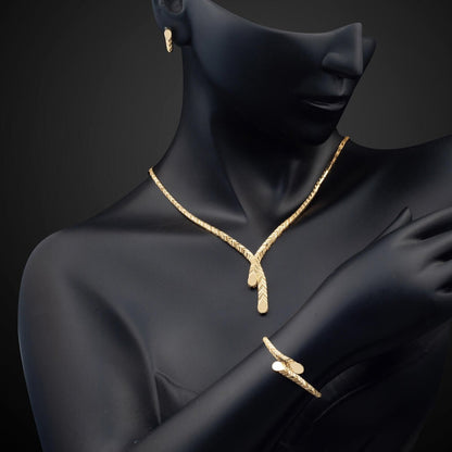 14K Yellow Gold Wheat Jewelry Set (20.89 g)