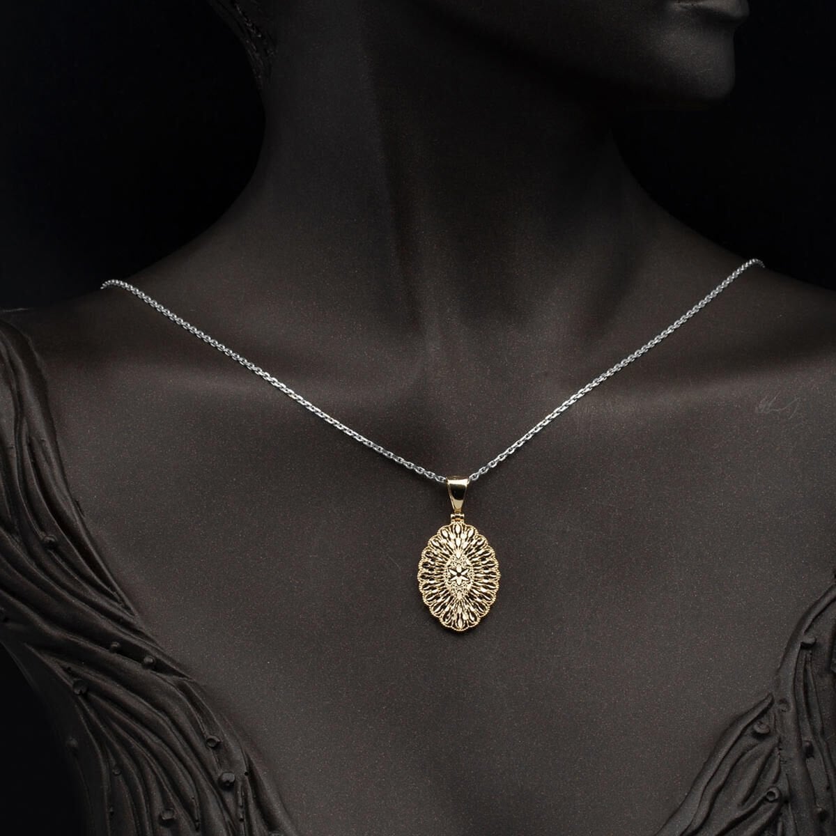 14K Yellow Gold Flower of Life Pendant