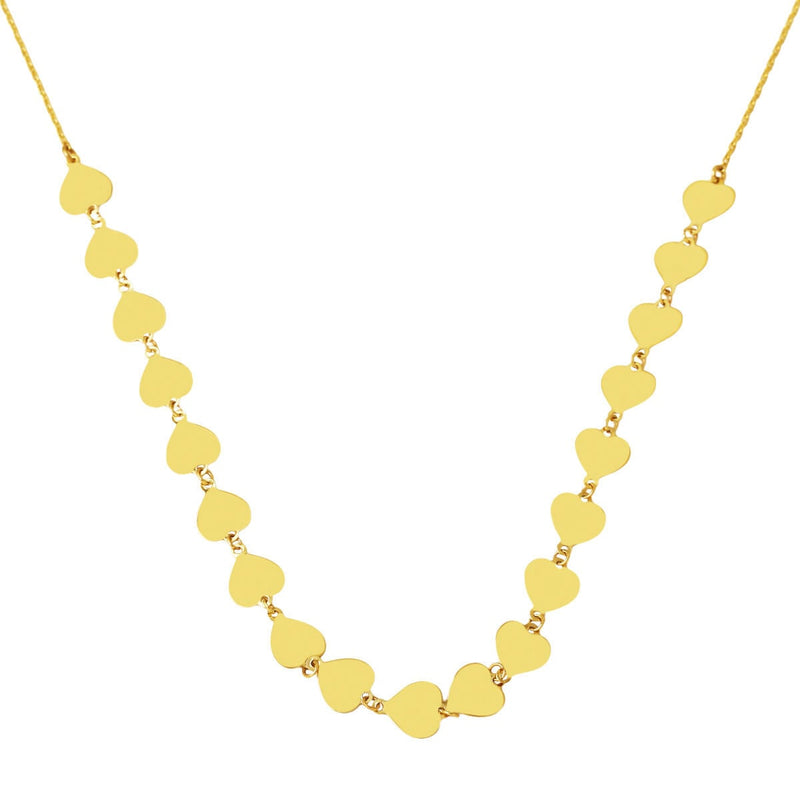 14K Yellow Gold Heart Chain Necklace