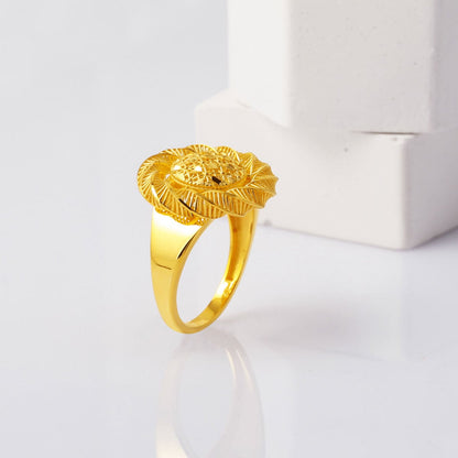 14K Yellow Gold Nevbahar Engraved Ring
