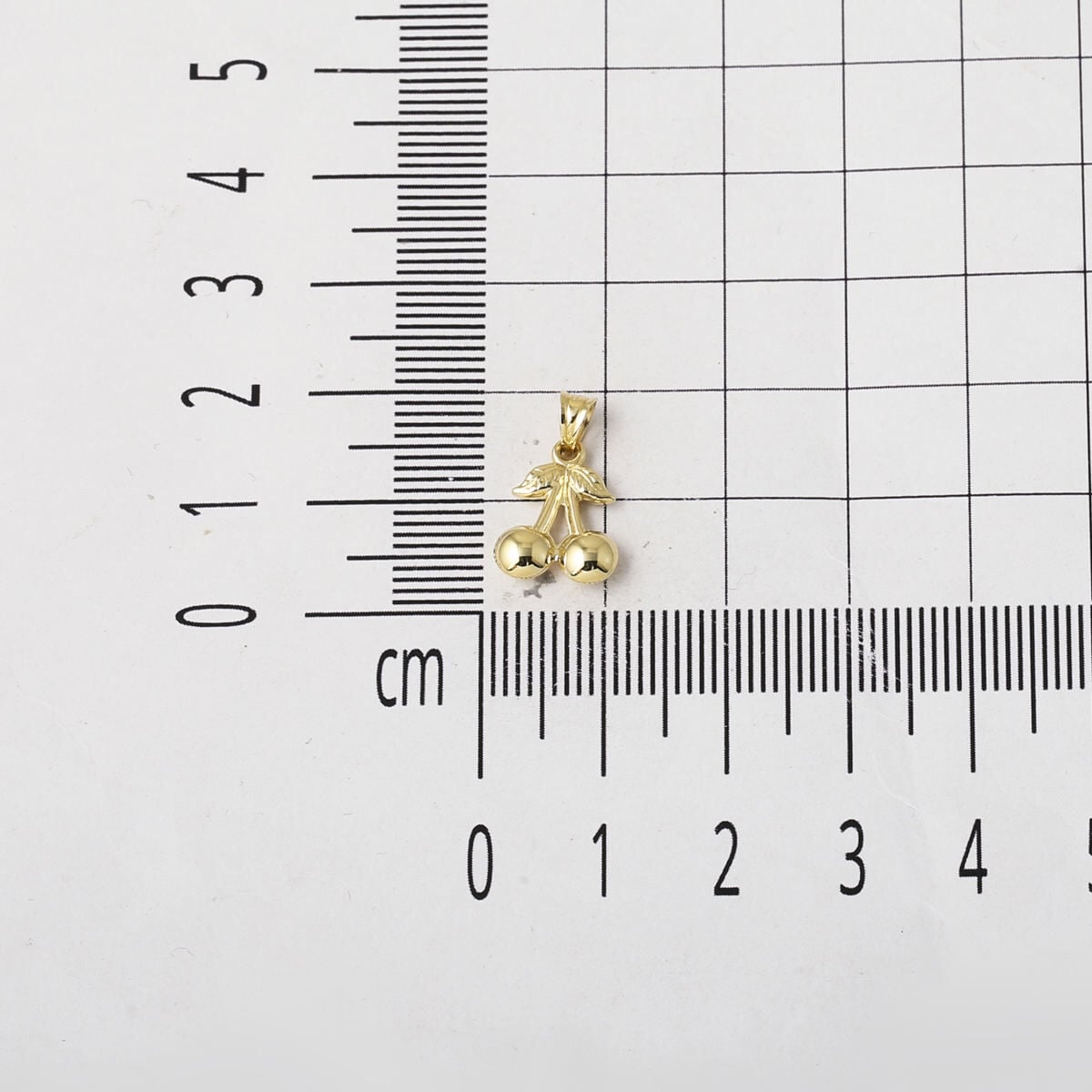 14K Yellow Gold Cherry Necklace