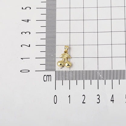 14K Yellow Gold Cherry Necklace