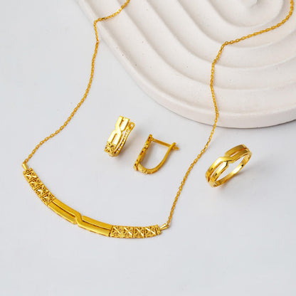 22K Yellow Gold Belt 3-Piece Jewelry Set