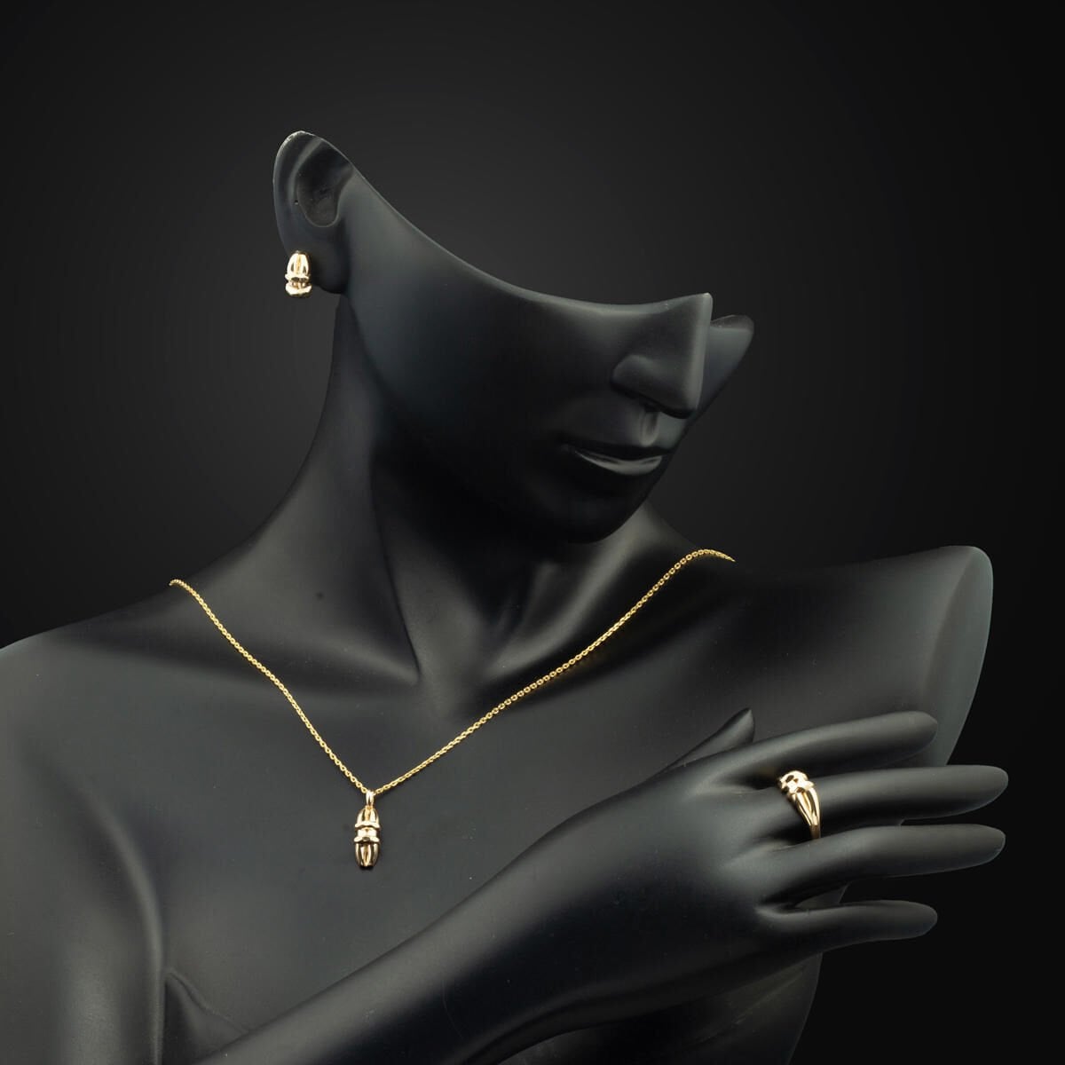 14K Yellow Gold Crystal Knot Jewelry Set