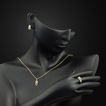14K Yellow Gold Crystal Knot Jewelry Set