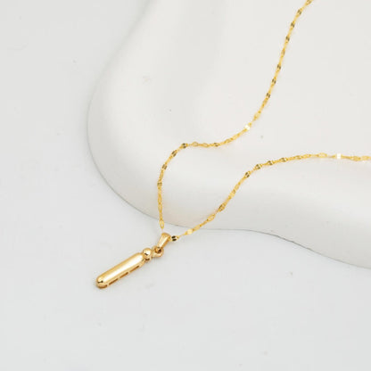 14K Yellow Gold Balloon Initial I Necklace