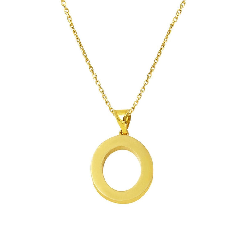 14K Yellow Gold Classic Initial O Necklace