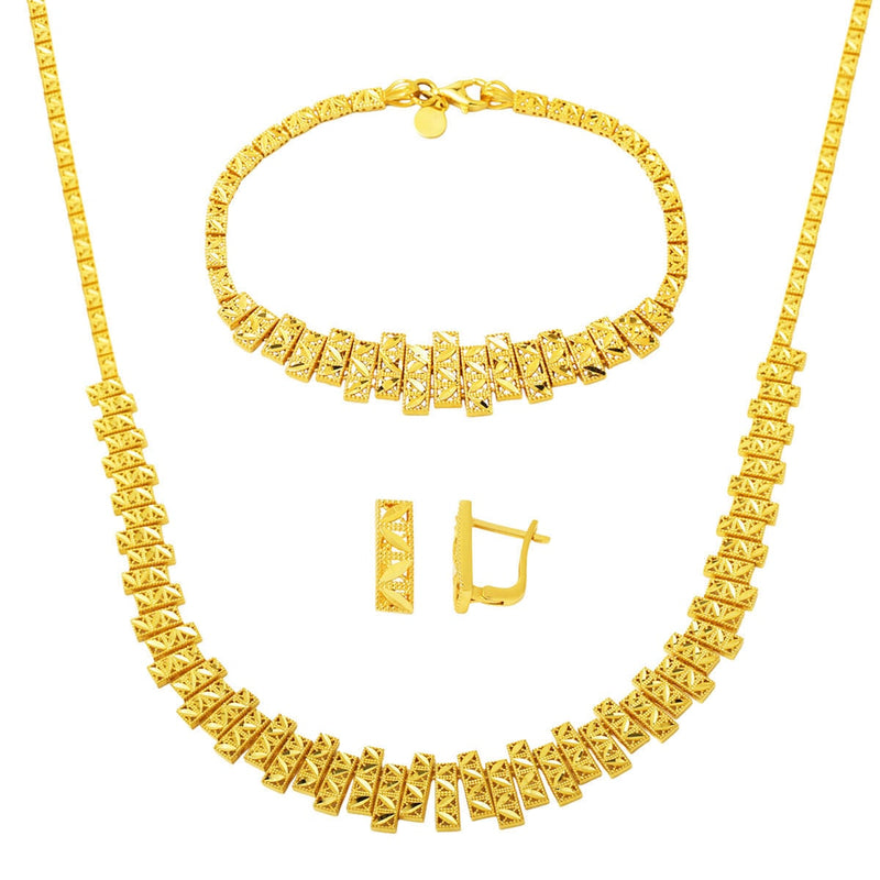 14K Yellow Gold Flower of Life Wedding Set