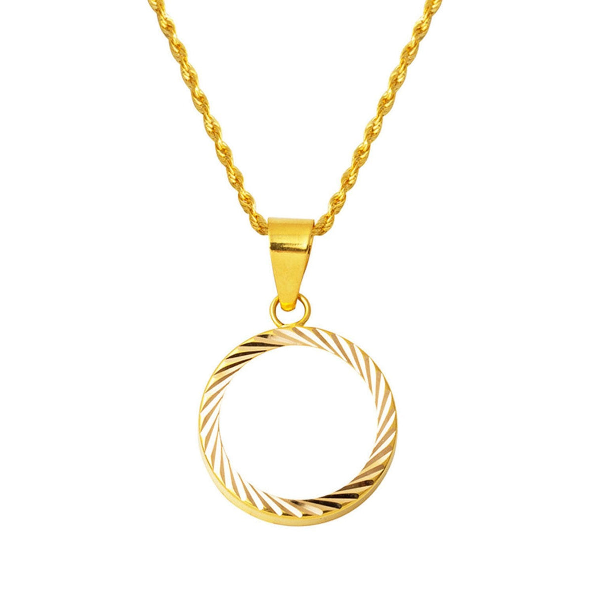 14K Yellow Gold Quarter Coin Attachable Bezel Necklace