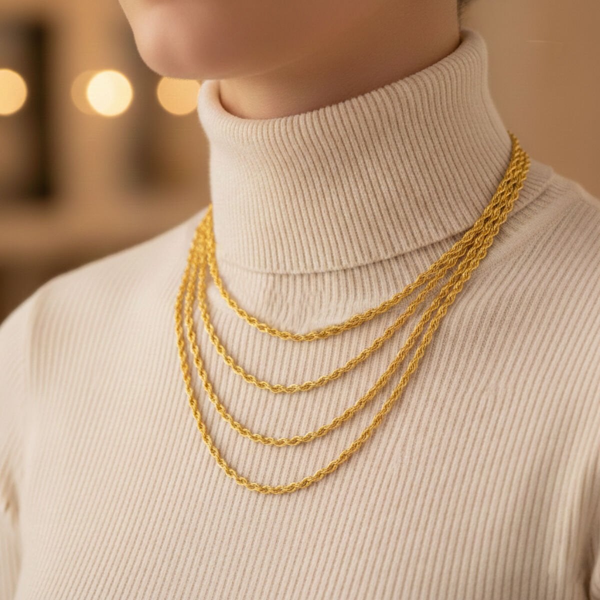 14K Yellow Gold Twisted Chain 2.5 Meter