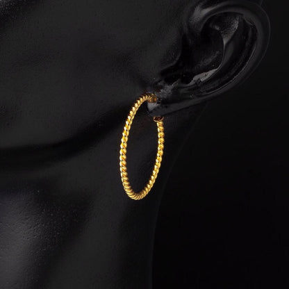 22K Yellow Gold 2 cm Diameter Twisted Earrings (4.11 g)