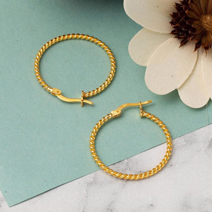 22K Yellow Gold 2 cm Diameter Twisted Earrings (4.11 g)