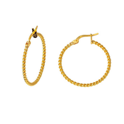 22K Yellow Gold 2 cm Diameter Twisted Earrings (4.11 g)