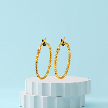 22K Yellow Gold 2 cm Diameter Twisted Earrings (4.11 g)