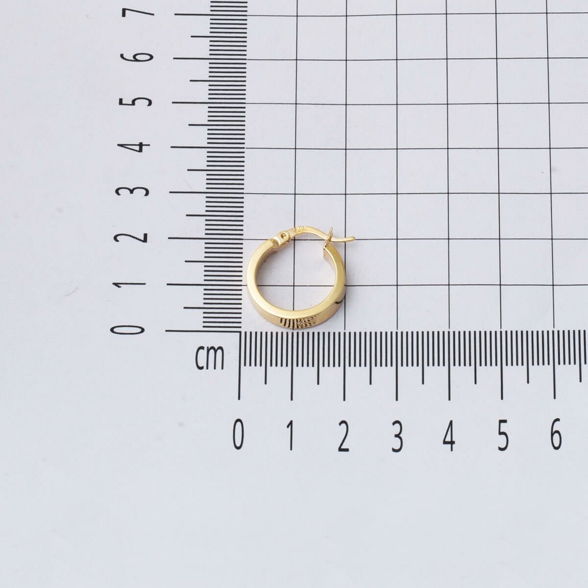 14K Yellow Gold Designer Inspired 2 cm Diameter Hoop Earrings