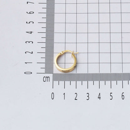 14K Yellow Gold Designer Inspired 2 cm Diameter Hoop Earrings