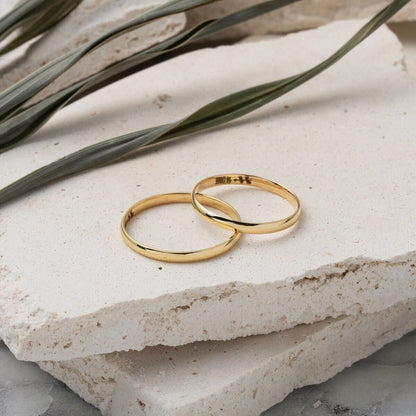 14K Yellow Gold 2 mm Classic Men's Wedding Band Ring