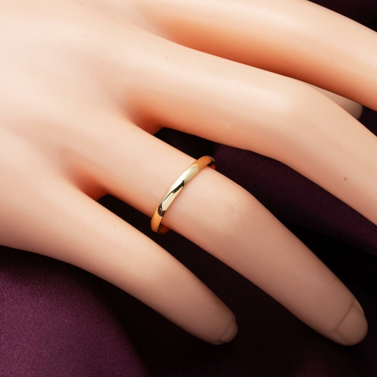 14K Yellow Gold 2 mm Classic Men's Wedding Band Ring