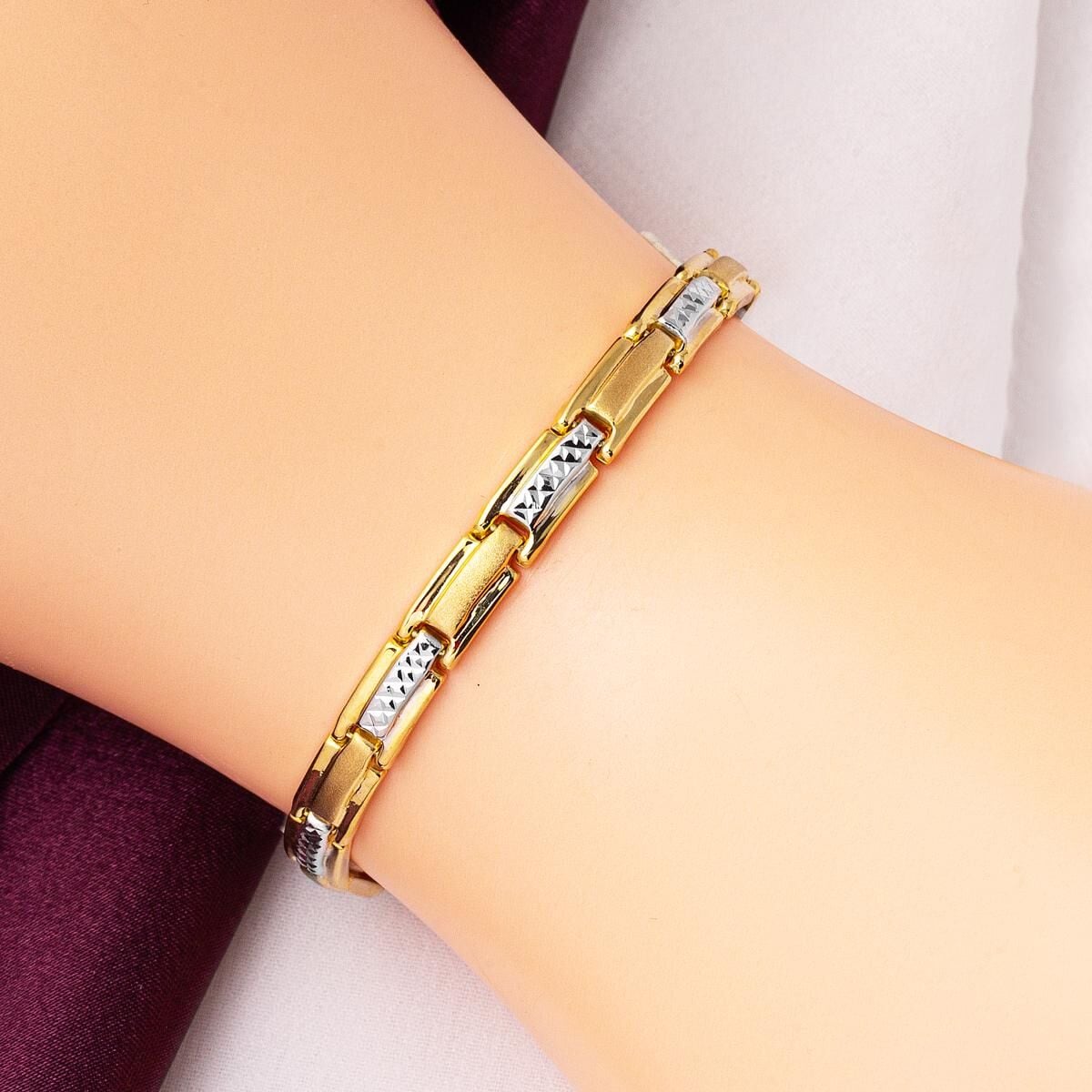 14K Yellow Gold Two Colored Bracelet (6.65 g)