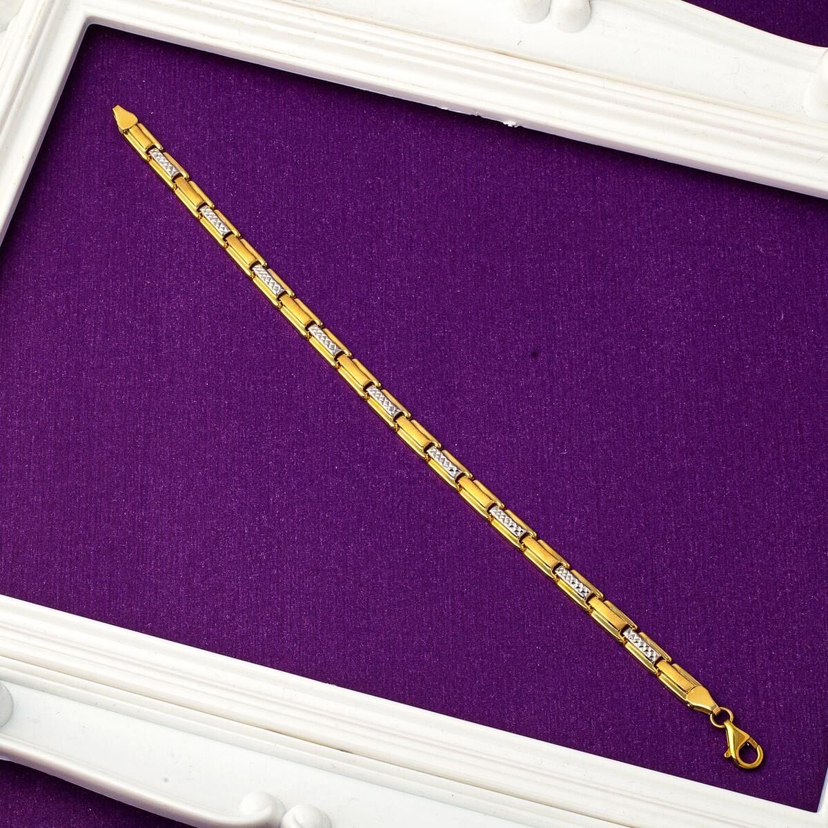 14K Yellow Gold Two Colored Bracelet (6.65 g)