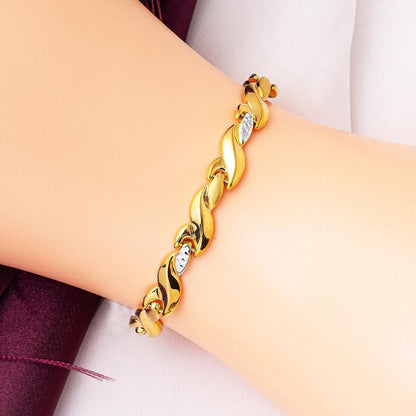14K Yellow Gold Two Colored Bracelet (5.27 g)