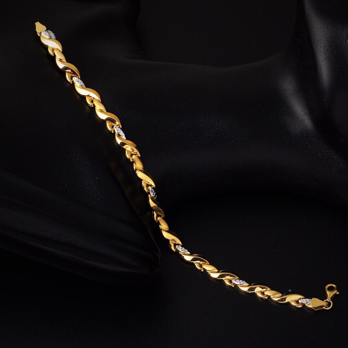14K Yellow Gold Two Colored Bracelet (5.27 g)
