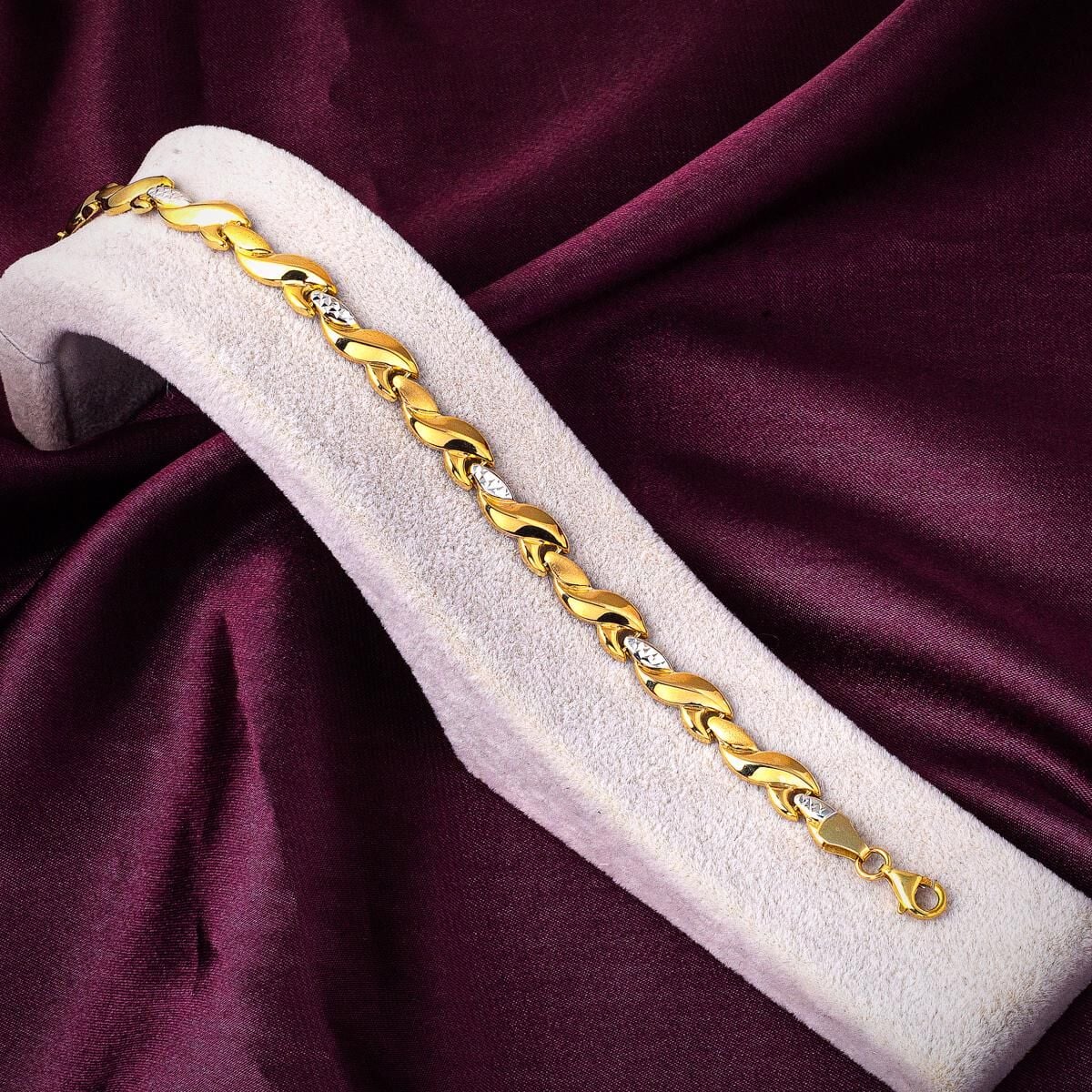 14K Yellow Gold Two Colored Bracelet (5.27 g)
