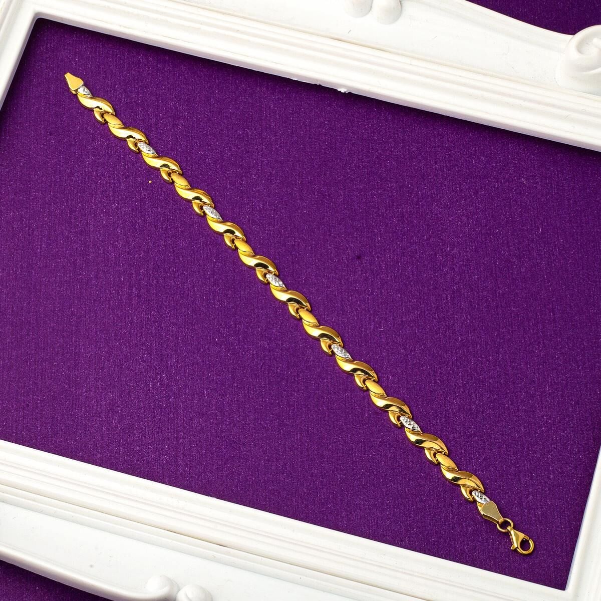 14K Yellow Gold Two Colored Bracelet (5.27 g)