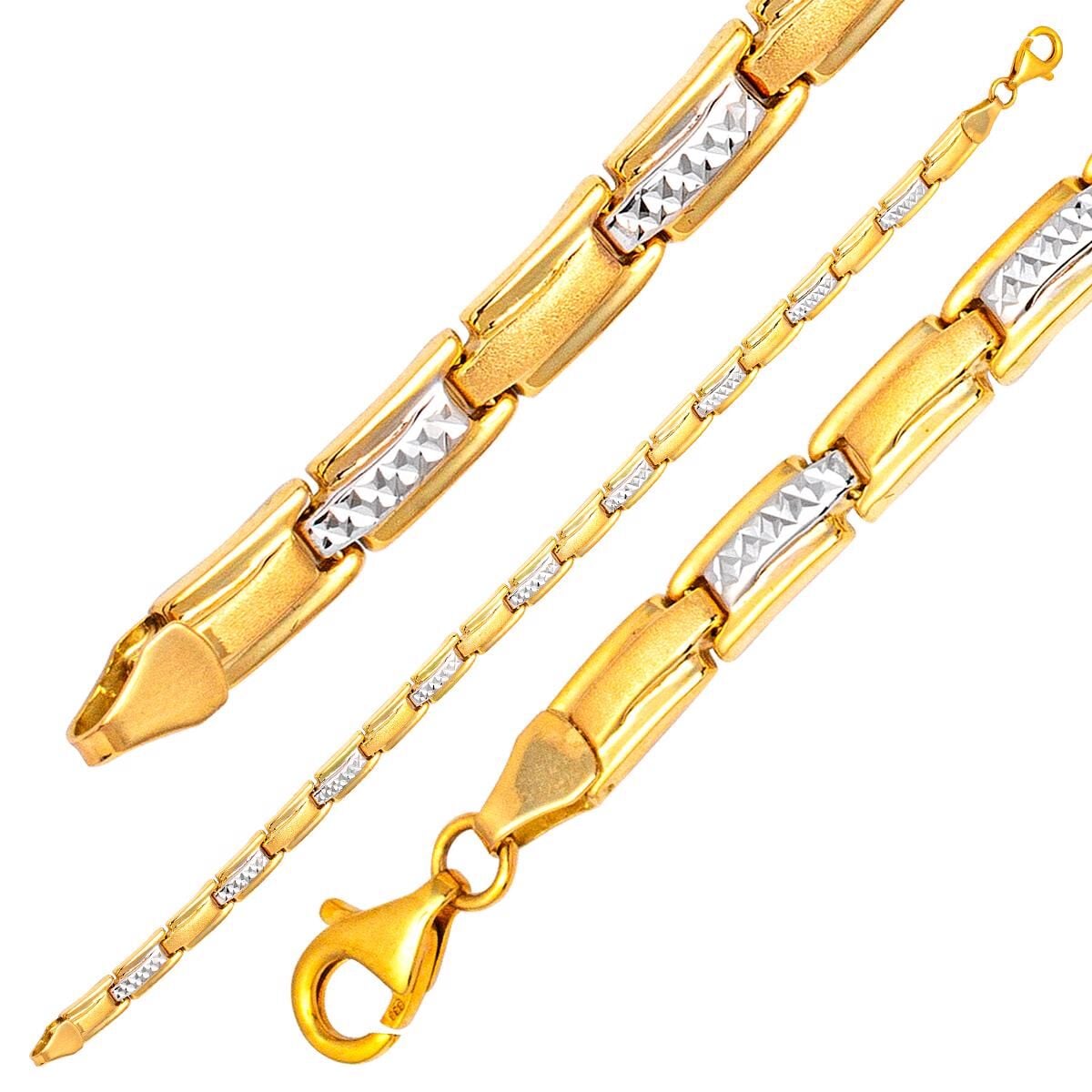 14K Yellow Gold Two Colored Bracelet (6.65 g)