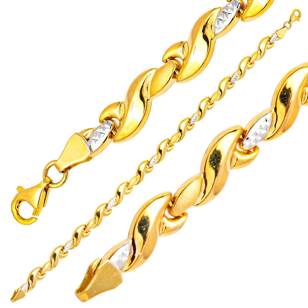 14K Yellow Gold Two Colored Bracelet (5.27 g)
