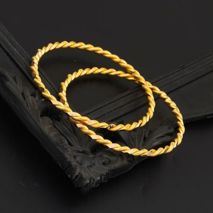 22K Yellow Gold Double Twisted Bangle (20 g)