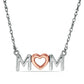 "MOM" with Heart Necklace in 10K Two-Tone Gold - 17.25"