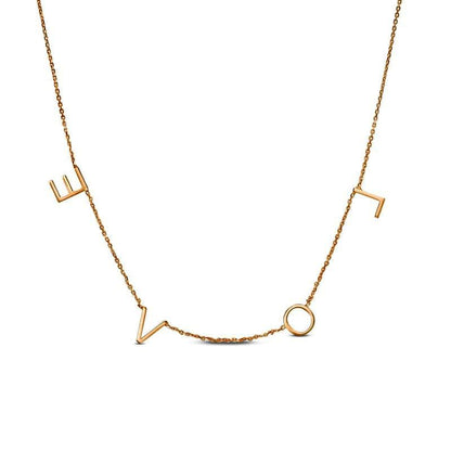 "LOVE" Station Necklace in 14K Rose Gold