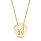 "LOVE" Heart Cutout Disc Necklace in 14K Gold