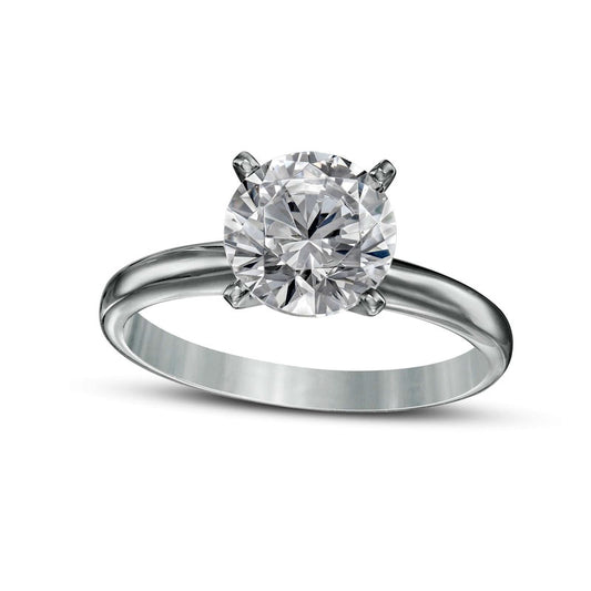 Certified 1.5 CT. Natural Clarity Enhanced Diamond Solitaire Engagement Ring in Solid 14K White Gold (I/SI2)
