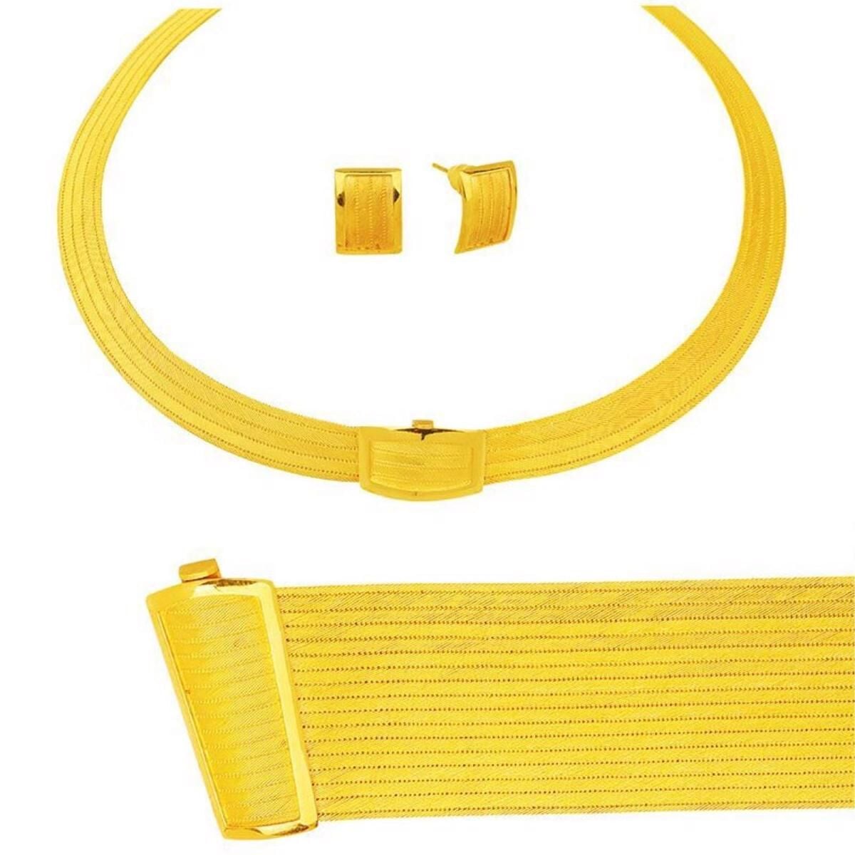 21 Row Yellow Sterling Silver Trabzon Mesh Set