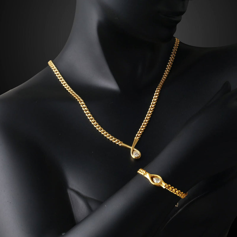 14K Gold 2 Ct Moissanite Jewelry Set