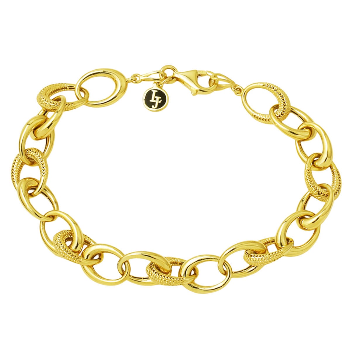 14K Yellow Gold Italian Hoop Chain Bracelet