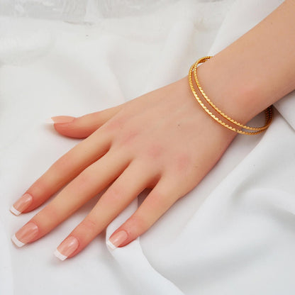 22K Yellow Gold Twisted Ajda Bangle (26 g)