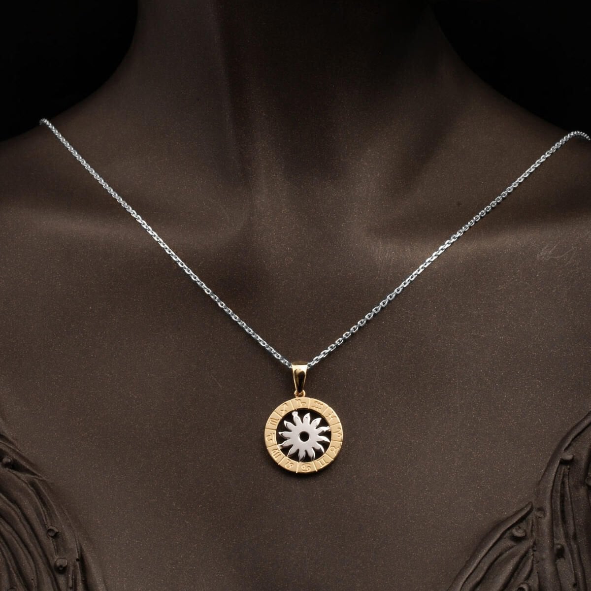 14K Yellow Gold Zodiac Symbol Pendant