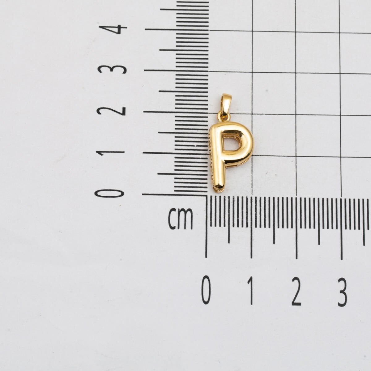 14K Yellow Gold Balloon P Initial Pendant