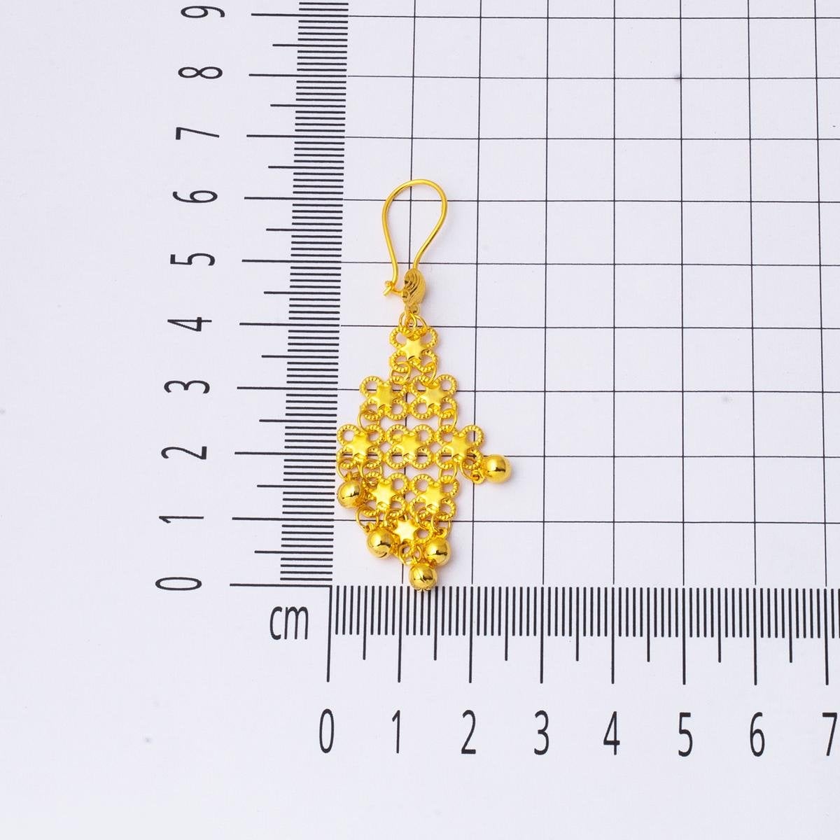 22K Yellow Gold Indian Style Earrings (5.36 g)