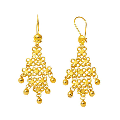 22K Yellow Gold Indian Style Earrings (5.36 g)