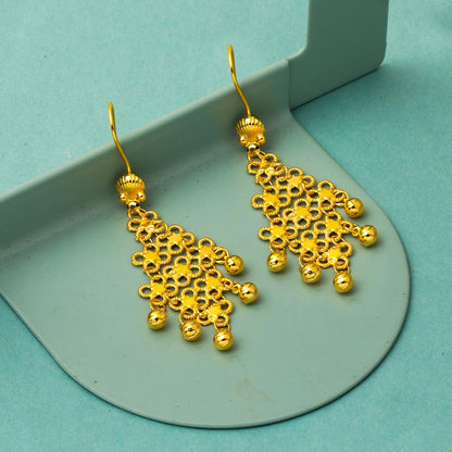 22K Yellow Gold Indian Style Earrings (5.36 g)