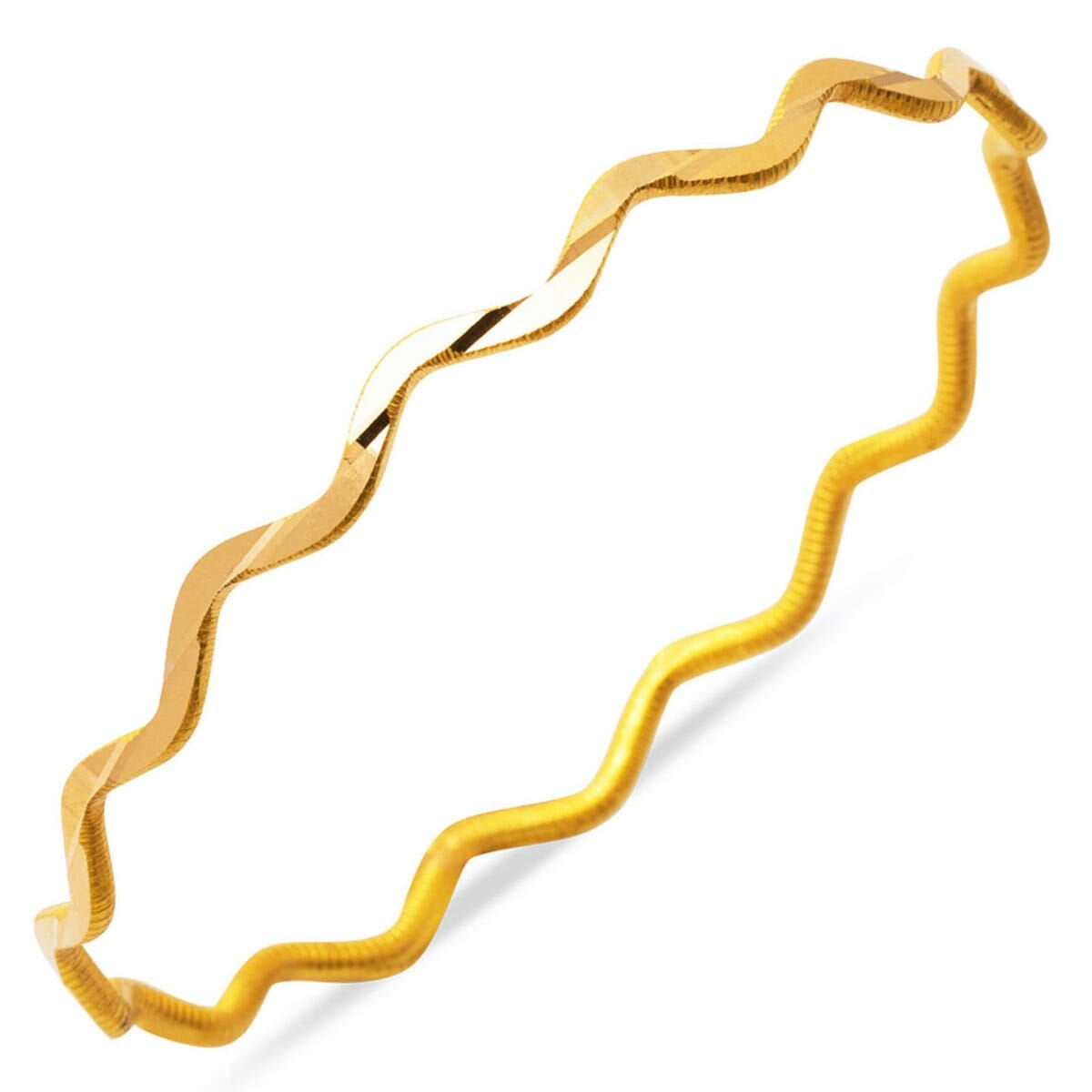 22K Yellow Gold Fluted Zigzag Ajda Bangle (14 g)