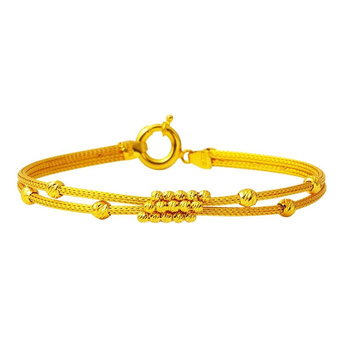 22K Yellow Gold Braided Chain Bracelet