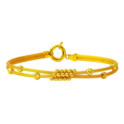 22K Yellow Gold Braided Chain Bracelet