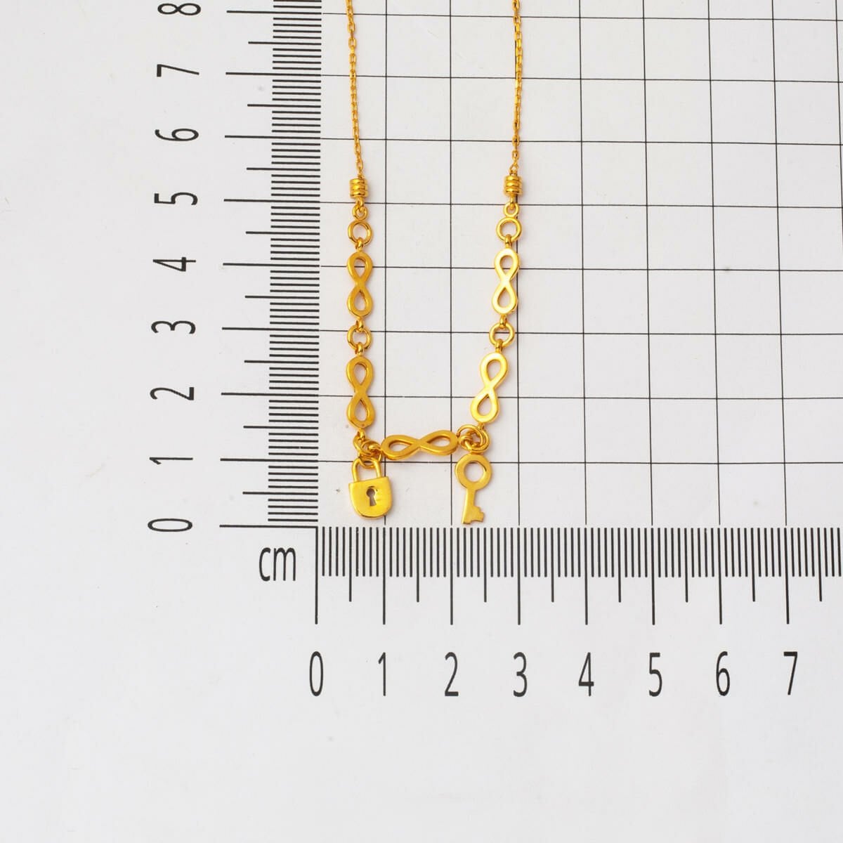 22K Yellow Gold Infinity Designer Inspired Necklace